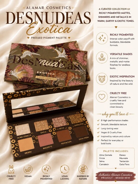 Other - ALAMAR COSMETICS – DesNUDEas EXÓTICA PRESSED PIGMENT PALETTE
